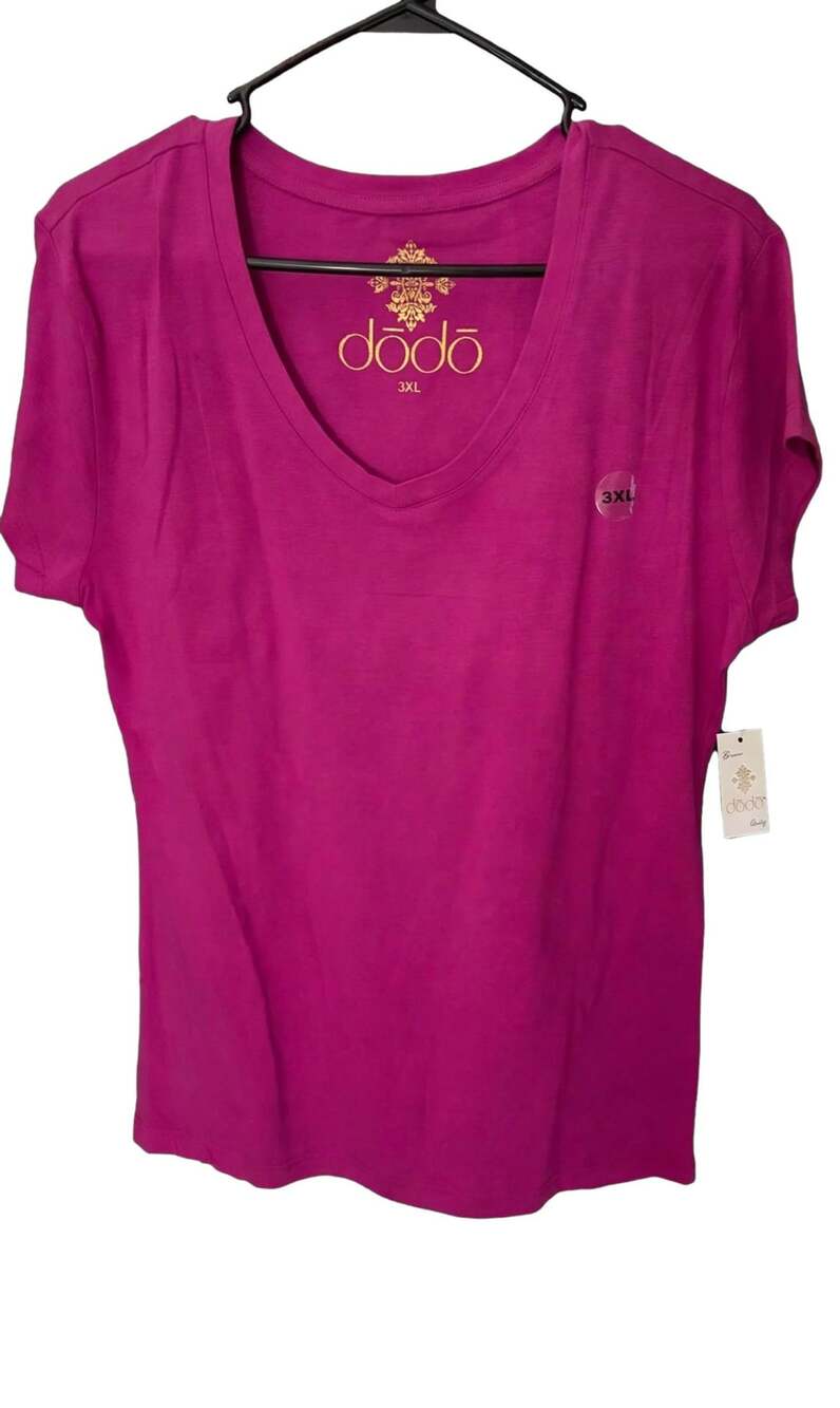 Dodo Comfy Lounge Set 3XL Magenta V-Neck Tee and Pants NWT